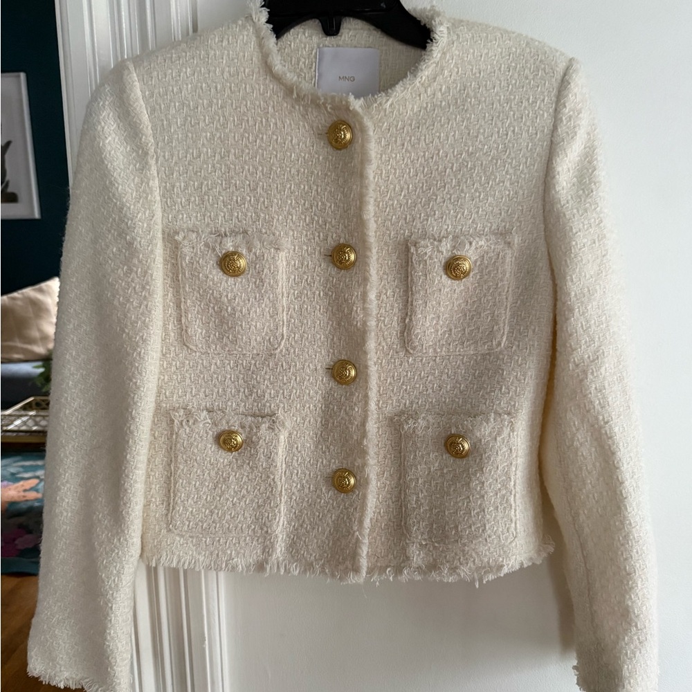 Mango Cream Blazer with Gold Buttons